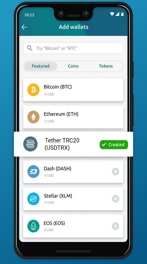 إنشاء محفظة TRC20 في Trust Wallet