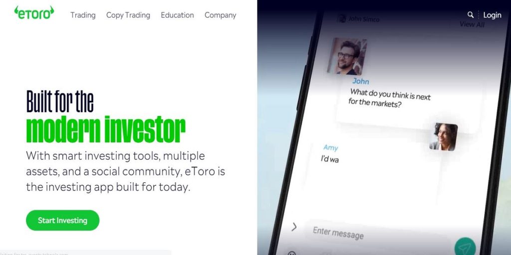 منصة eToro للعملات الرقمية