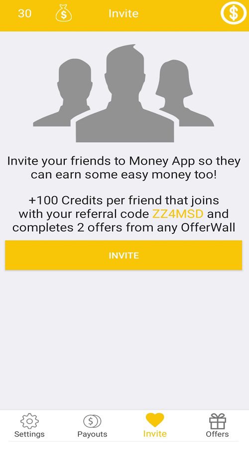دعوة الأصدقاء في Money App