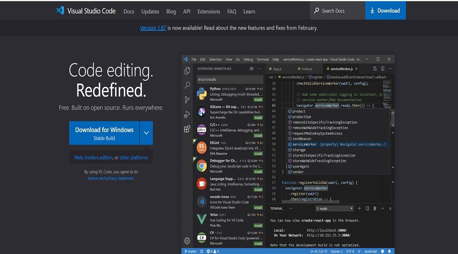 منصة Visual studio code