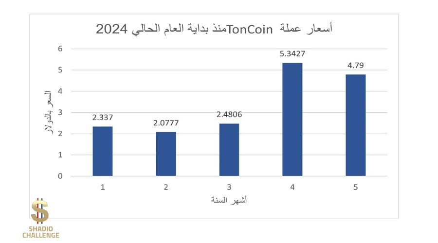 أسعار عملة Toncoin منذ بداية العام 2024