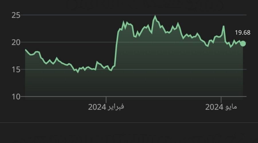 سعر سهم شركة بالانتير في 21 مايو 2024