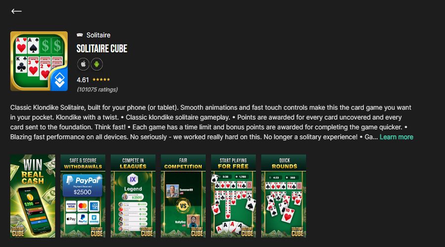 آلية لعب Solitaire Cube