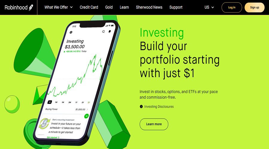 مجموعة العروض في منصة Robinhood