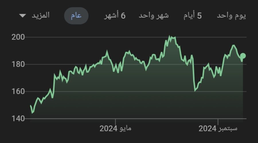 أداء أسهم شركة Amazon لعام 2024