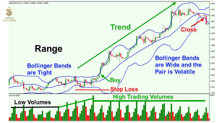 مثال عملي لتطبيق مؤشر بولينجر Bollinger Band 