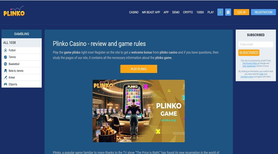 كازينوهات التشفير الموقع الرسمي لمنصة Plinko Casino