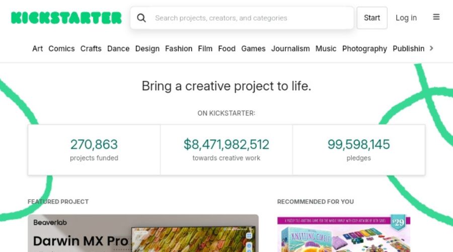 منصة Kickstarter