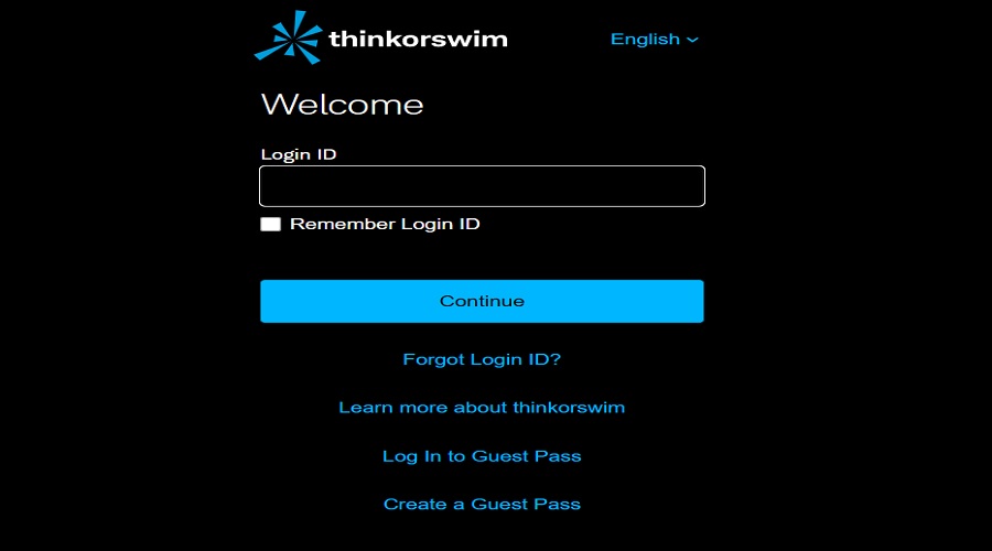 تسجيل الدخول لمنصة Thinkorswim