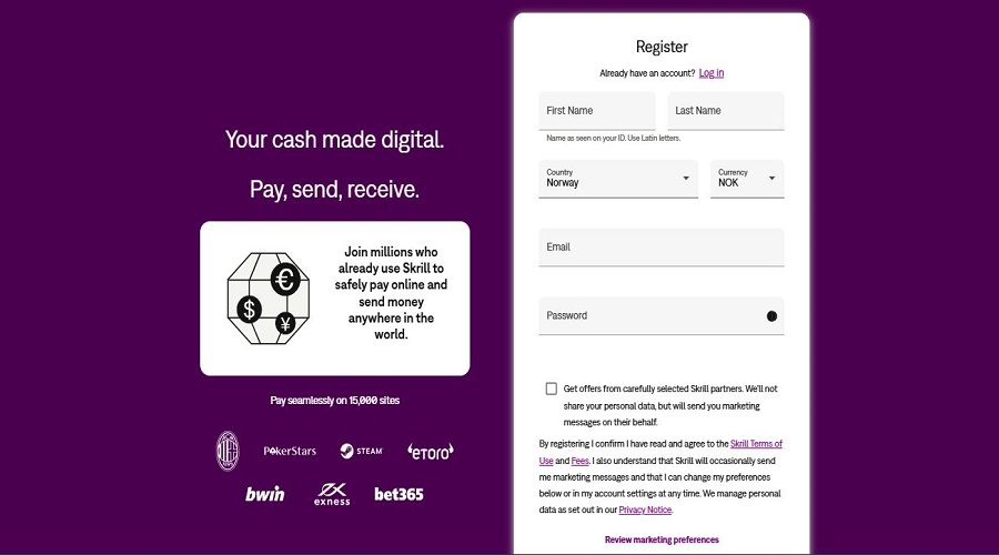 كيفية إنشاء حساب على محفظة Skrill