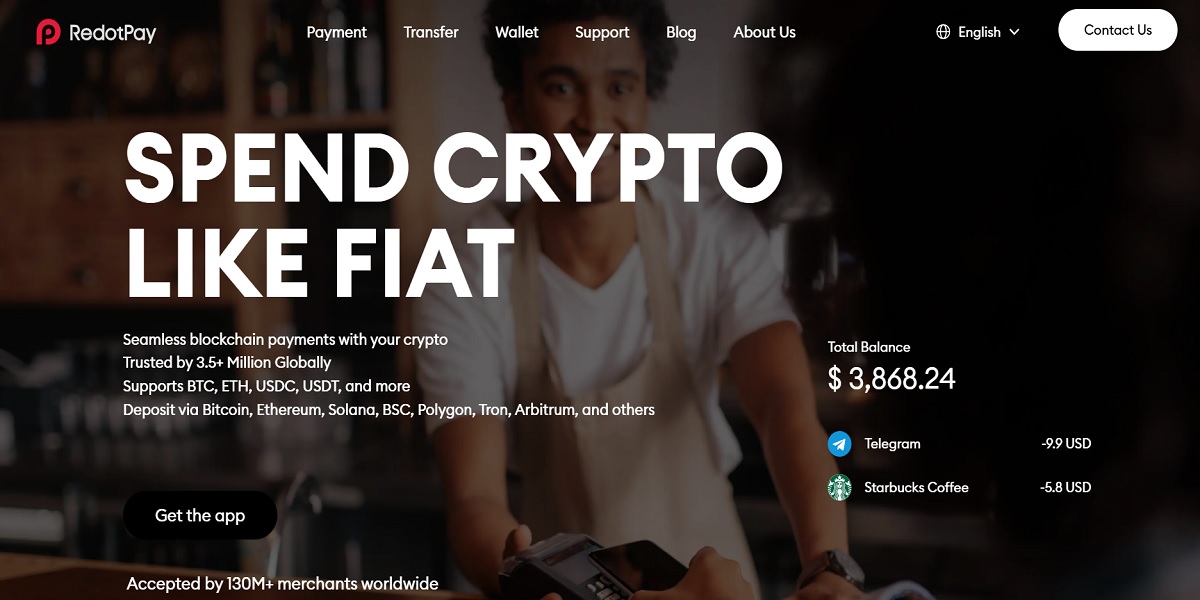 بطاقة Redotpay للعملات المشفرة