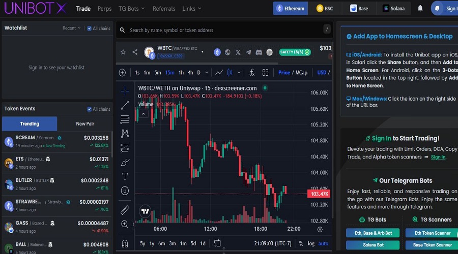 Unibot on Blast – أفضل روبوتات تلجرام المشفرة على شبكة Blast