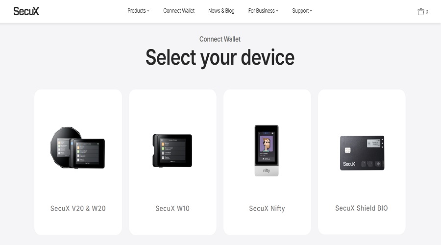 أنواع محفظة SecuX