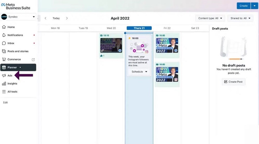 إنشاء الاعلانات على Meta Business Suite
