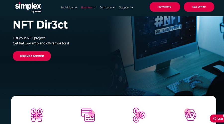 ميزة NFT Dir3ct ضمن منضة Simplex