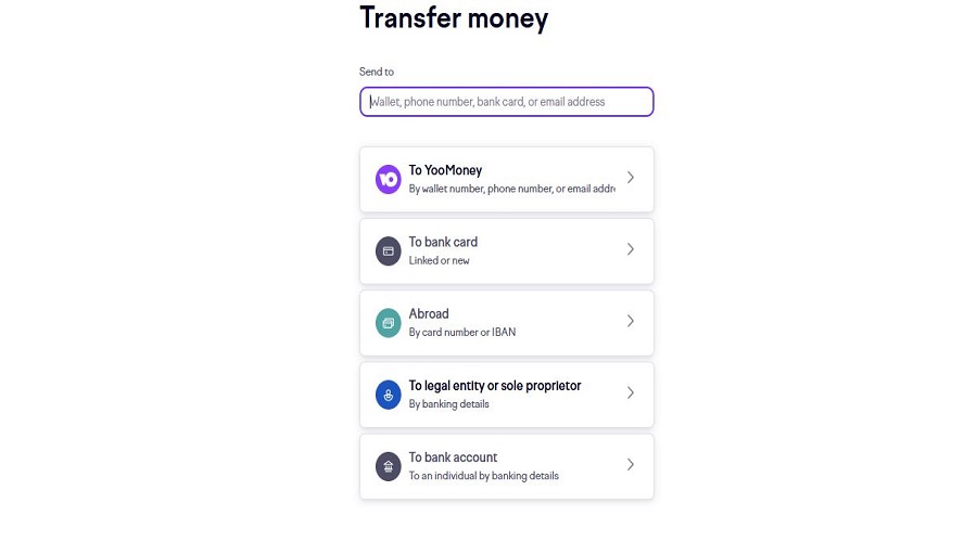 طريقة السحب والإيداع في YooMoney