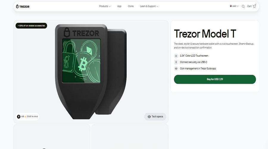محفظة Trezor Model T