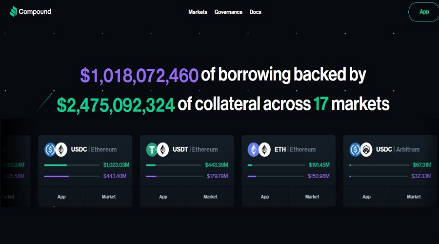 Compound – منصة DeFi لإقراض العملات المستقرة والعملات الرقمية