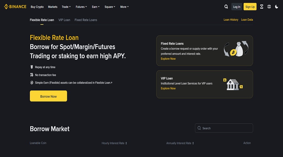 قروض التشفير من منصة Binance