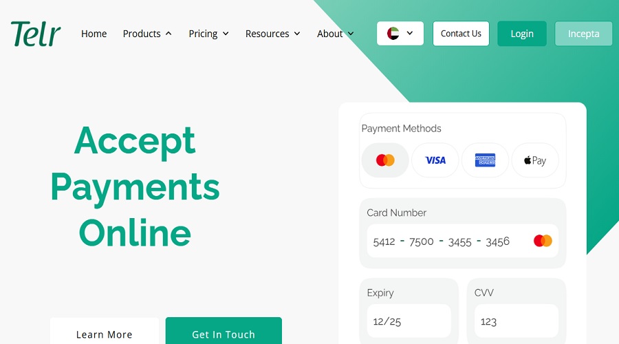 1. وسيلة الدفع Telr من أفضل وسائل الدفع في الإمارات