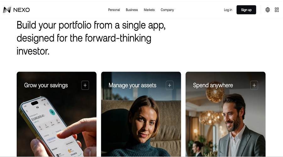 الموقع الرسمي لمنصة Nexo للعملات المشفرة