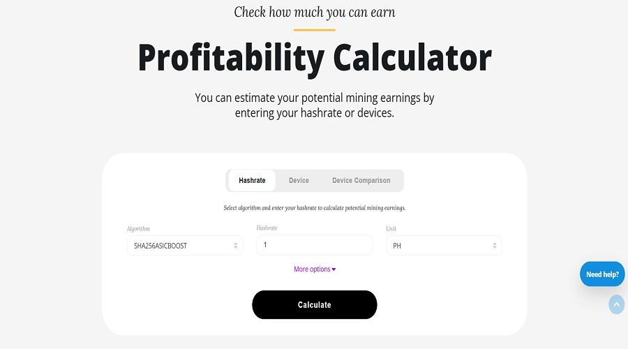 حاسبة الربح في Nicehash