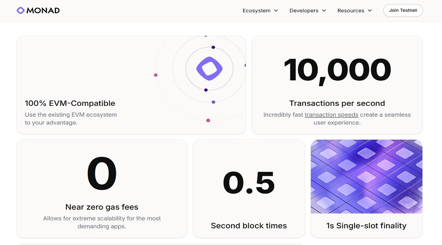ميزات مشروع عملة Monad