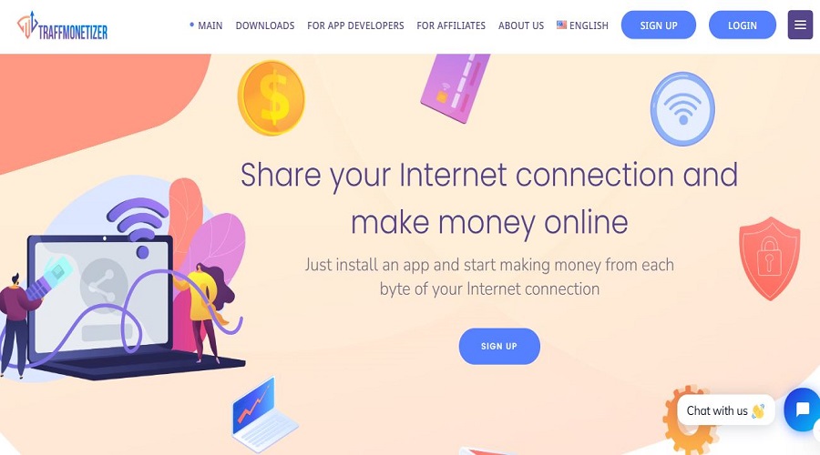 TraffMonetizer دخل سلبي بواجهة بسيطة وأرباح متعددة