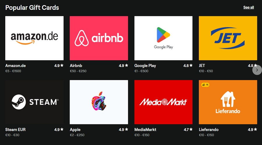 بطاقات هدايا Bitrefill: ما يمكنك شراؤه