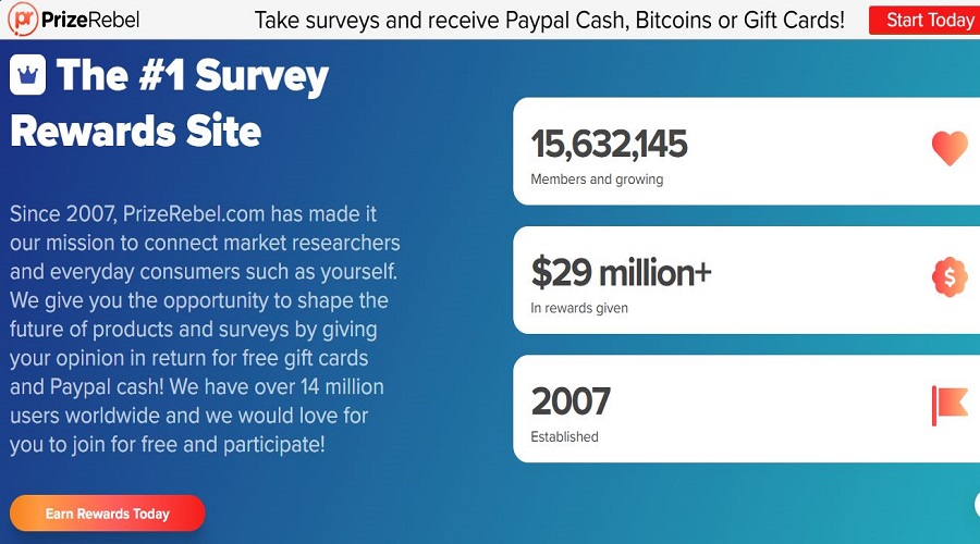 طرق كسب المال من موقع PrizeRebel