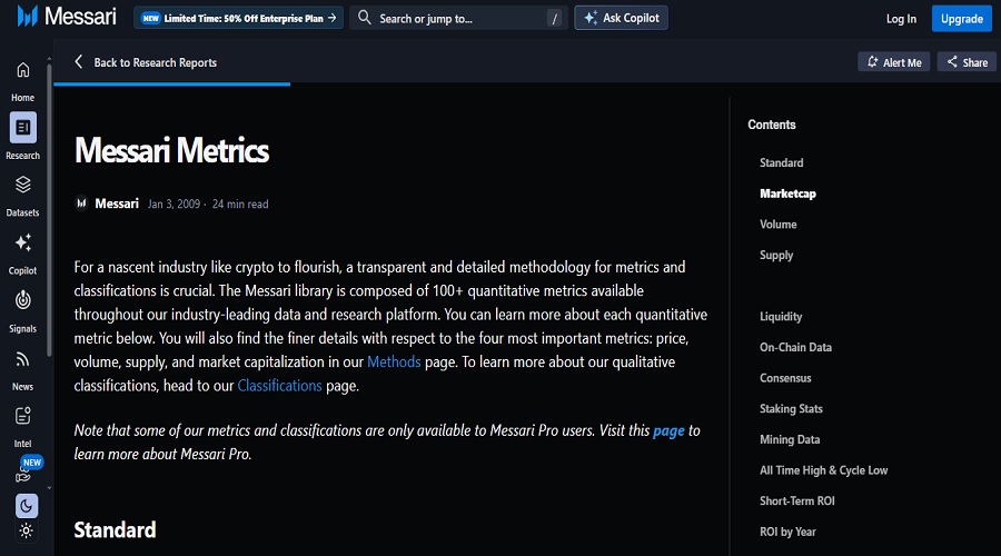 أدوات المقاييس المالية للعملات المشفرة