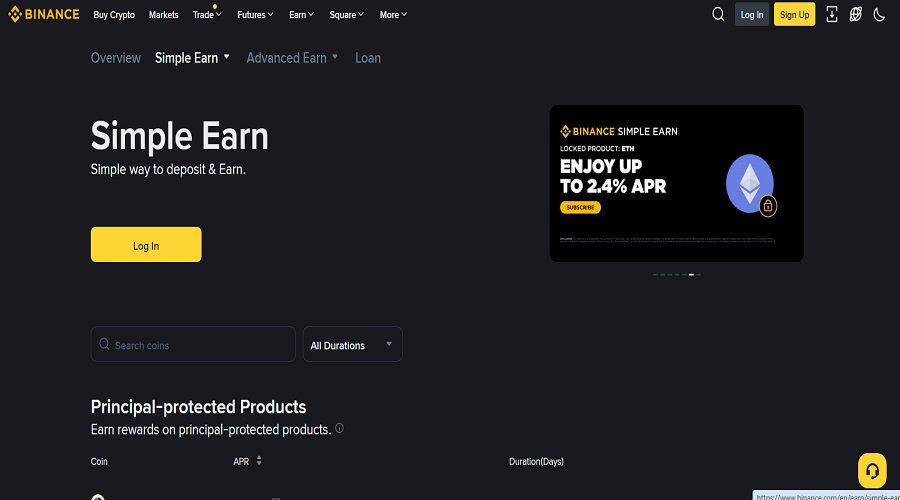 الربح من Binance Earn الموقع الرسمي لمنصة بينانس
