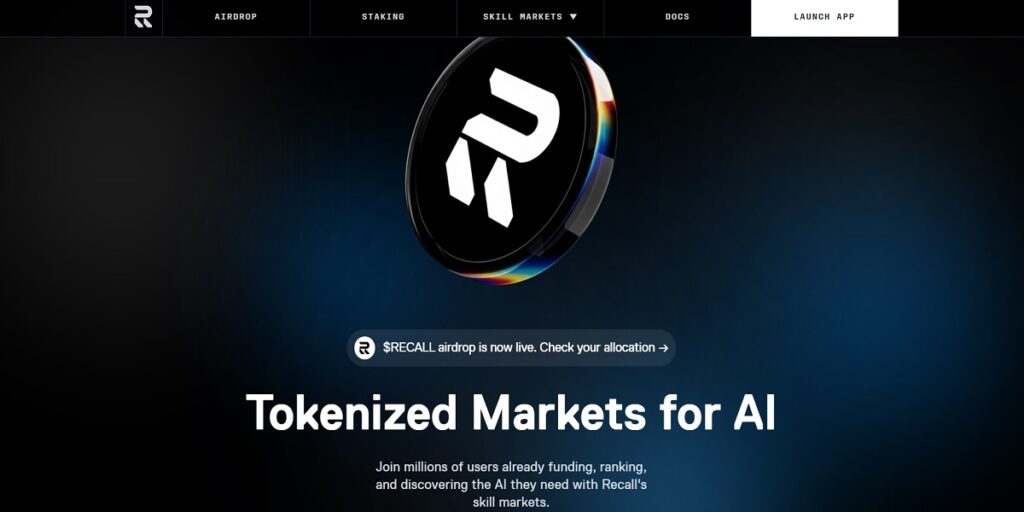 تفاصيل عملة Recall المشفرة دمج الذكاء الاصطناعي وتقنية البلوكشتين