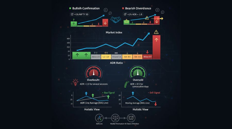 كيف نفسر نسبة التقدم والتراجع ADR