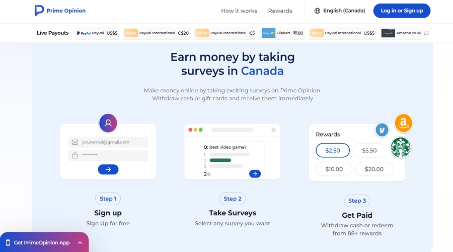 الربح من موقع Prime Opinion عن طريق الاستطلاعات