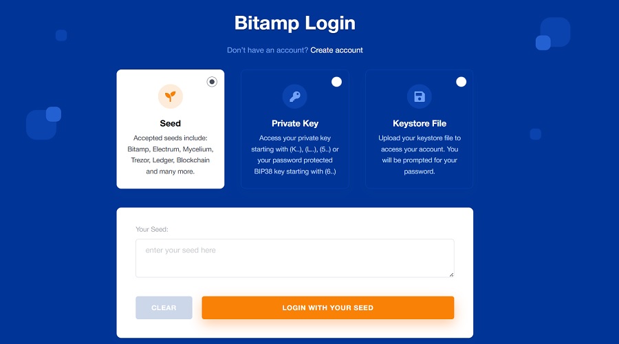 الوصول إلى محفظة Bitamp