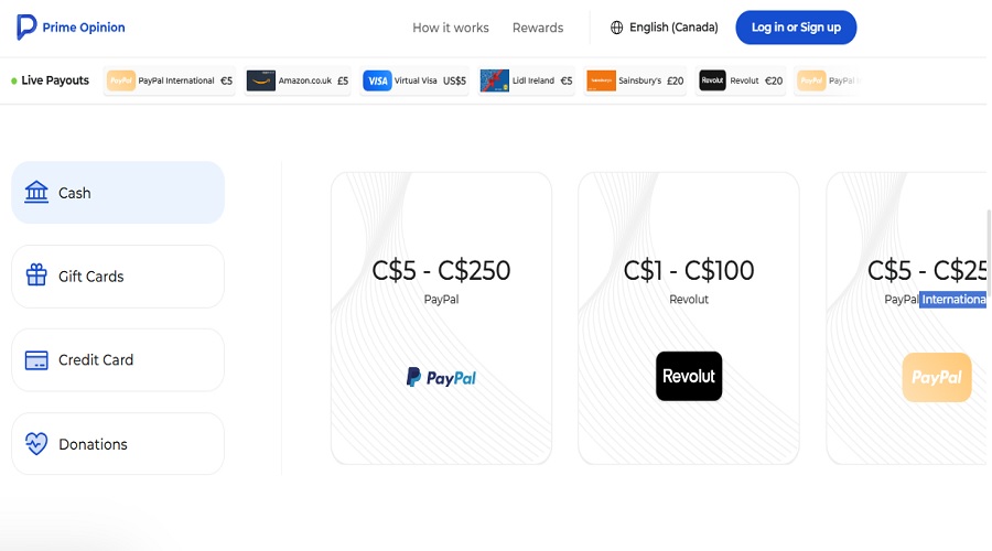 كم يمكنك أن تربح من Prime Opinion؟
