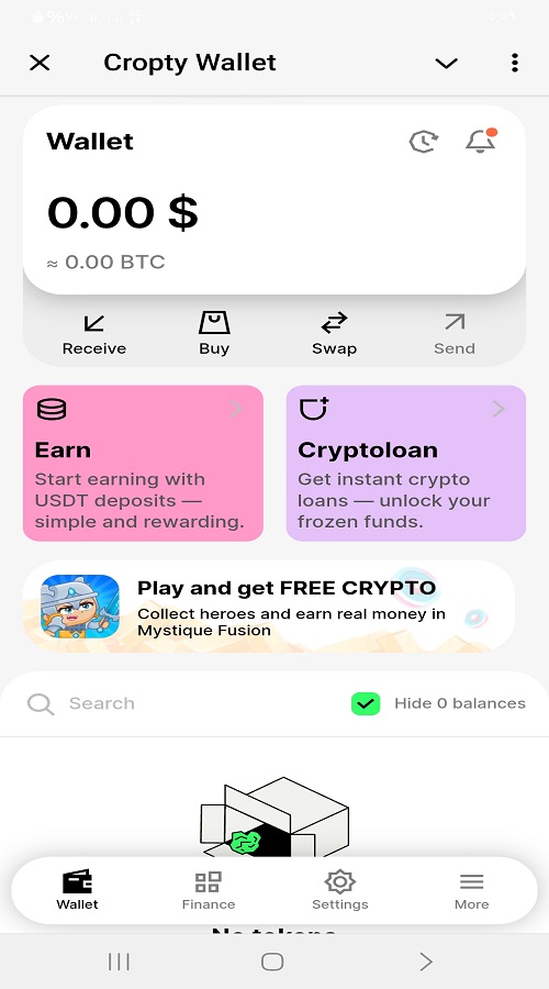 محفظة Cropty Wallet تطبيق تلغرام