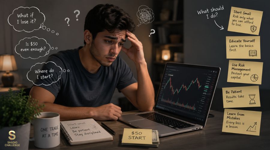 كيف تبدأ التداول بمبلغ صغير في 2026؟ خمس خطوات أساسية